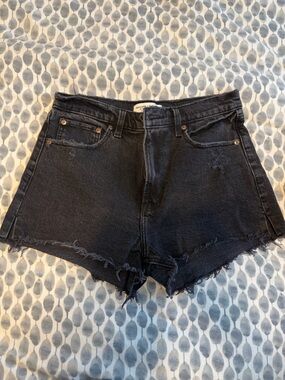 Abercrombie and Fitch High-Rise Black Denim Cutoff Shorts